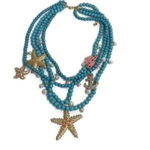 Fun multi strand necklace with Starfish Pendants